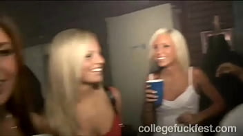 College Girls at a Frat House Party fuck in Public