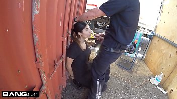 Audrey Royal lets a cop plow her pussy so she can walk free